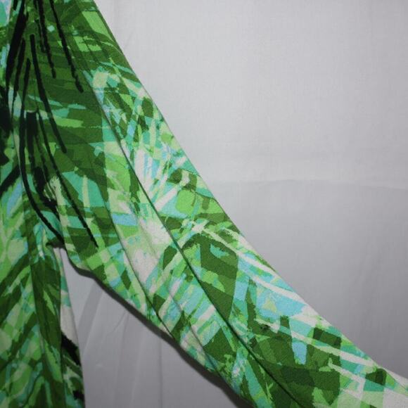 Ruby Road Blouse Women PS Assymetric Hem Green Vines - Picture 9 of 14